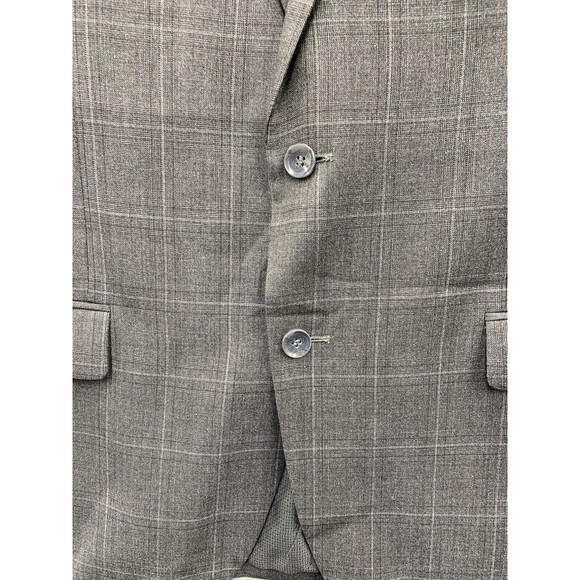 BOCACCIO UOMO Sports Coat 46R Solid Gray Formal Cross Hatch Blazer Suit Jacket - Picture 11 of 16